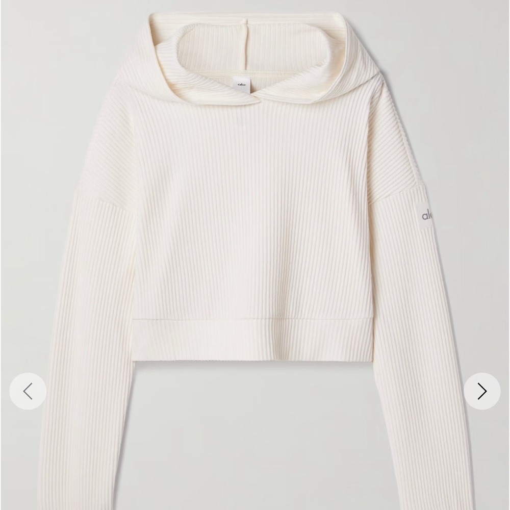 Cozy White Alo Hooded Sweater